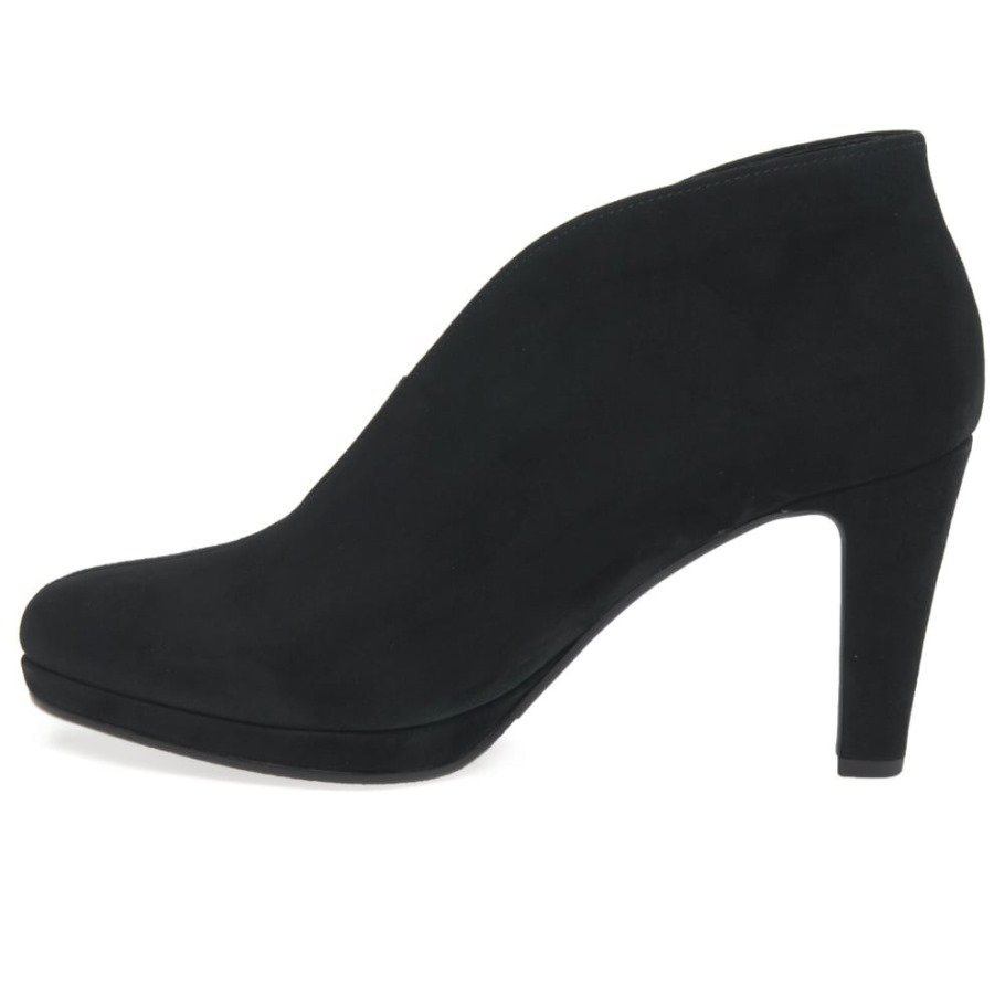 Amien Womens Modern Slip On Ankle Boots Black Suede Gabor