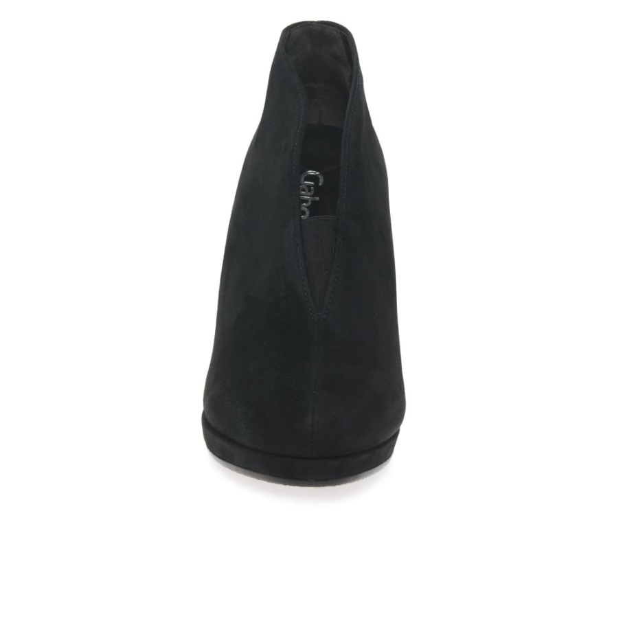 Amien Womens Modern Slip On Ankle Boots Black Suede Gabor