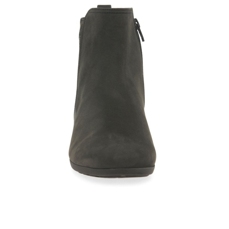 Bastia Womens Wide Fitting Ankle Boots Anthracite Nubuck Gabor Suisse