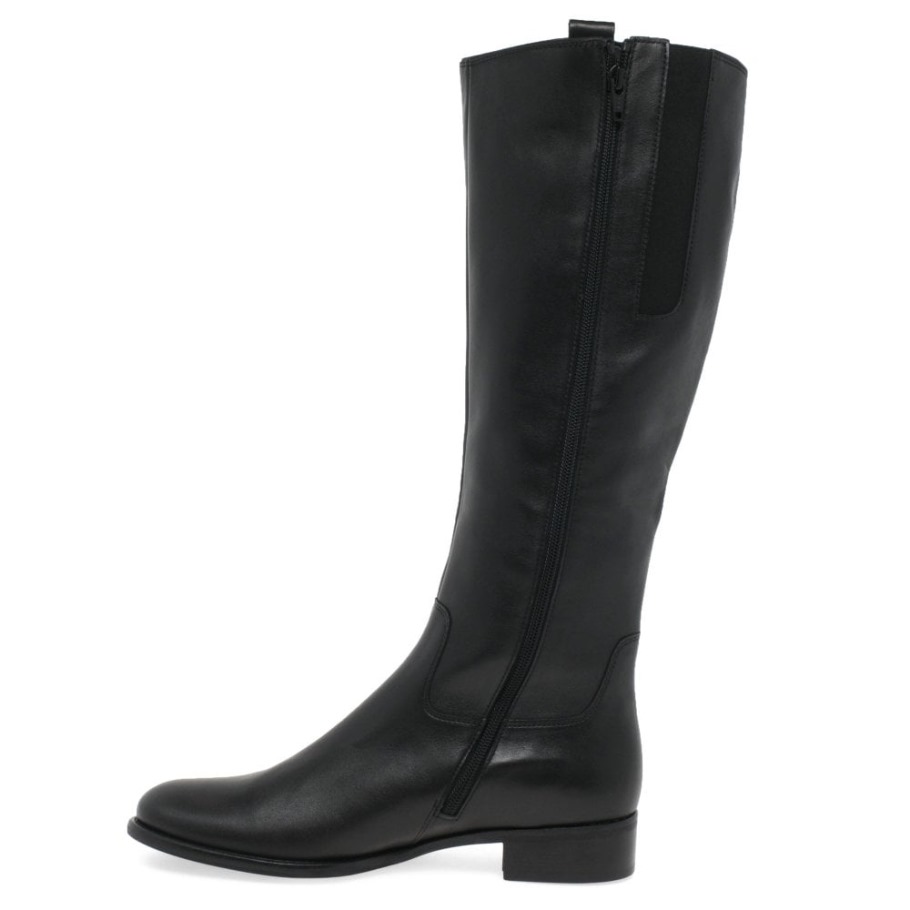 Black Brook M Womens Medium Calf Fitting Long Boots Gabor