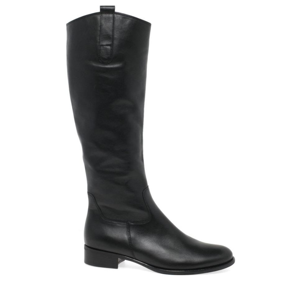 Black Brook M Womens Medium Calf Fitting Long Boots Gabor