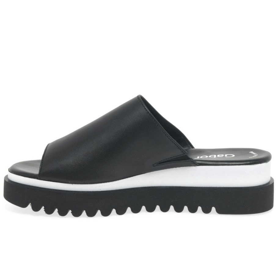 Black Emily- Rose Womens Platform Mules Gabor