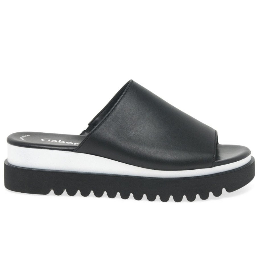 Black Emily- Rose Womens Platform Mules Gabor