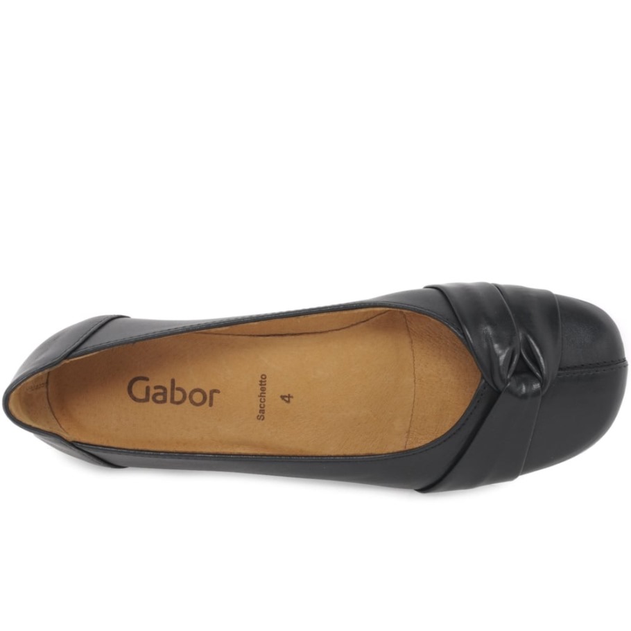 Black Gabor Frost Womens Ballerina Pumps