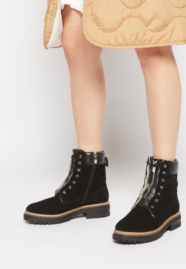 Black Gabor Lace-Up Ankle Boots