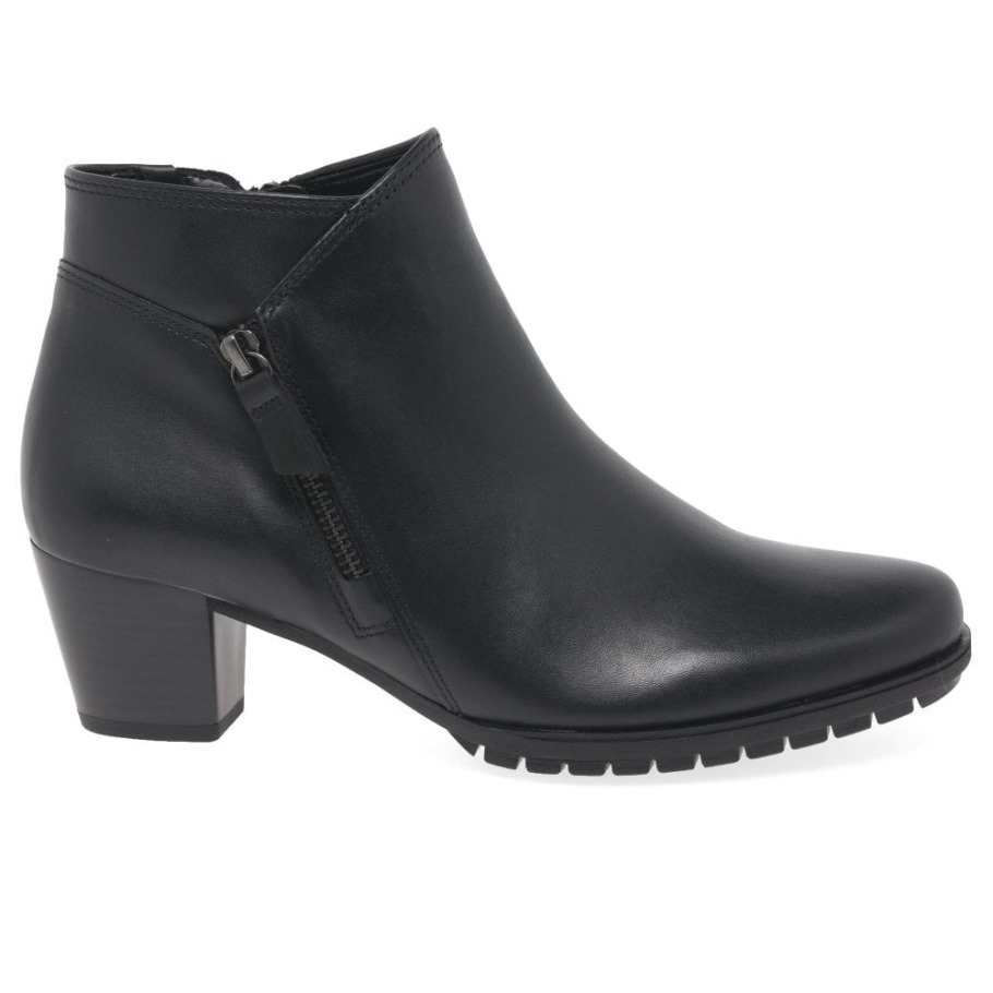 Black Gabor Olivetti Womens Zip Fastening Ankle Boots