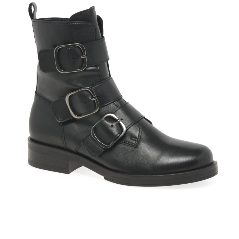Black Gabor Suisse Home Womens Biker Boots