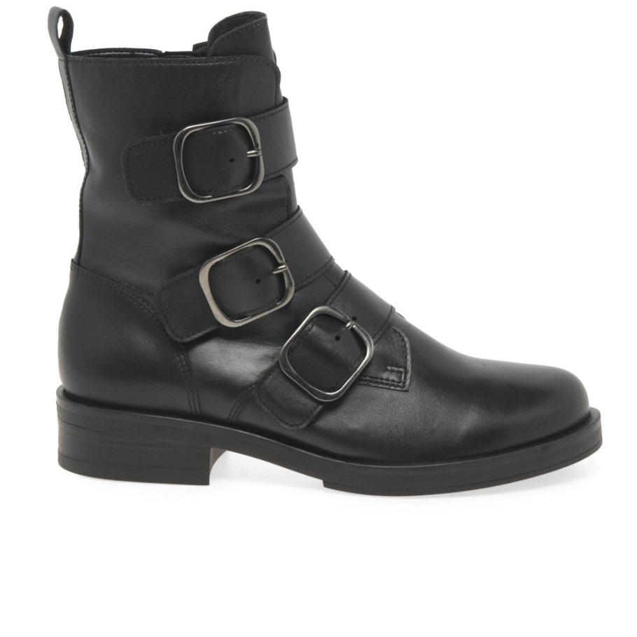 Black Gabor Suisse Home Womens Biker Boots