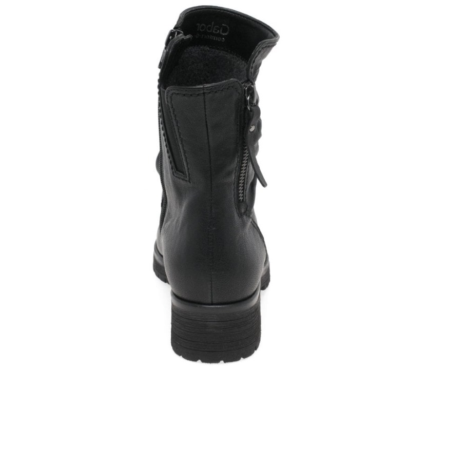 Black Gabor Zola Womens Biker Boots