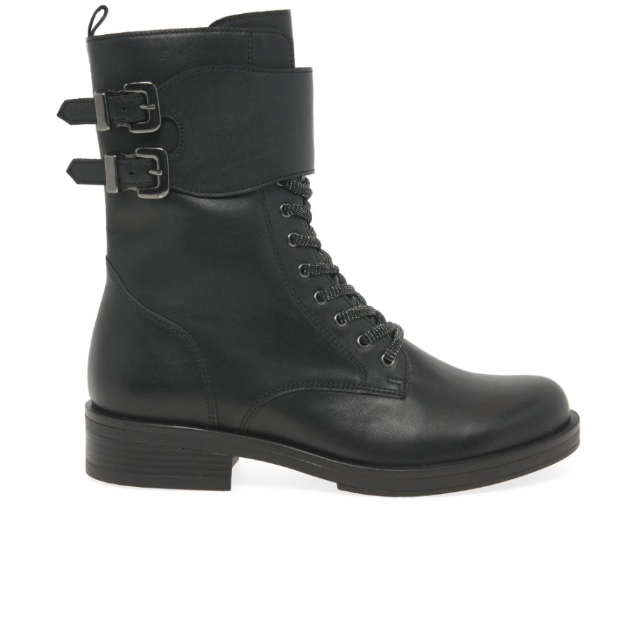 Black Hind Womens Biker Boots Gabor