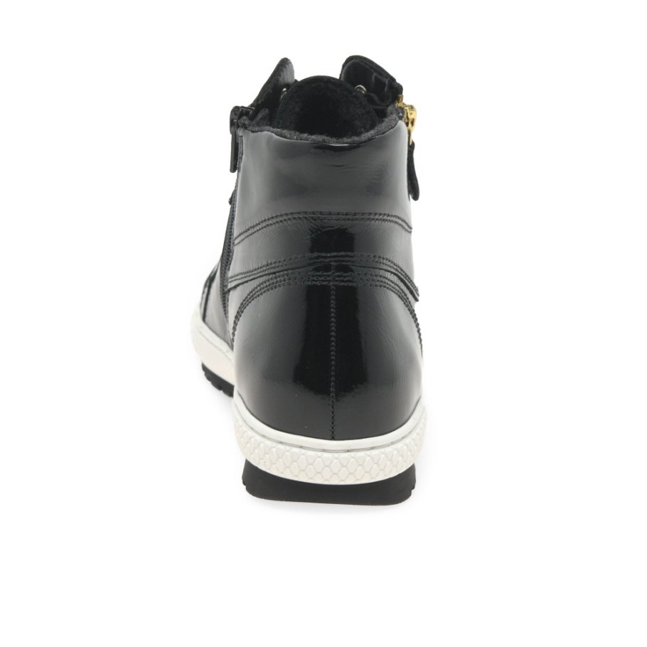 Black Patent Bulner Womens Casual Ankle Boots Gabor