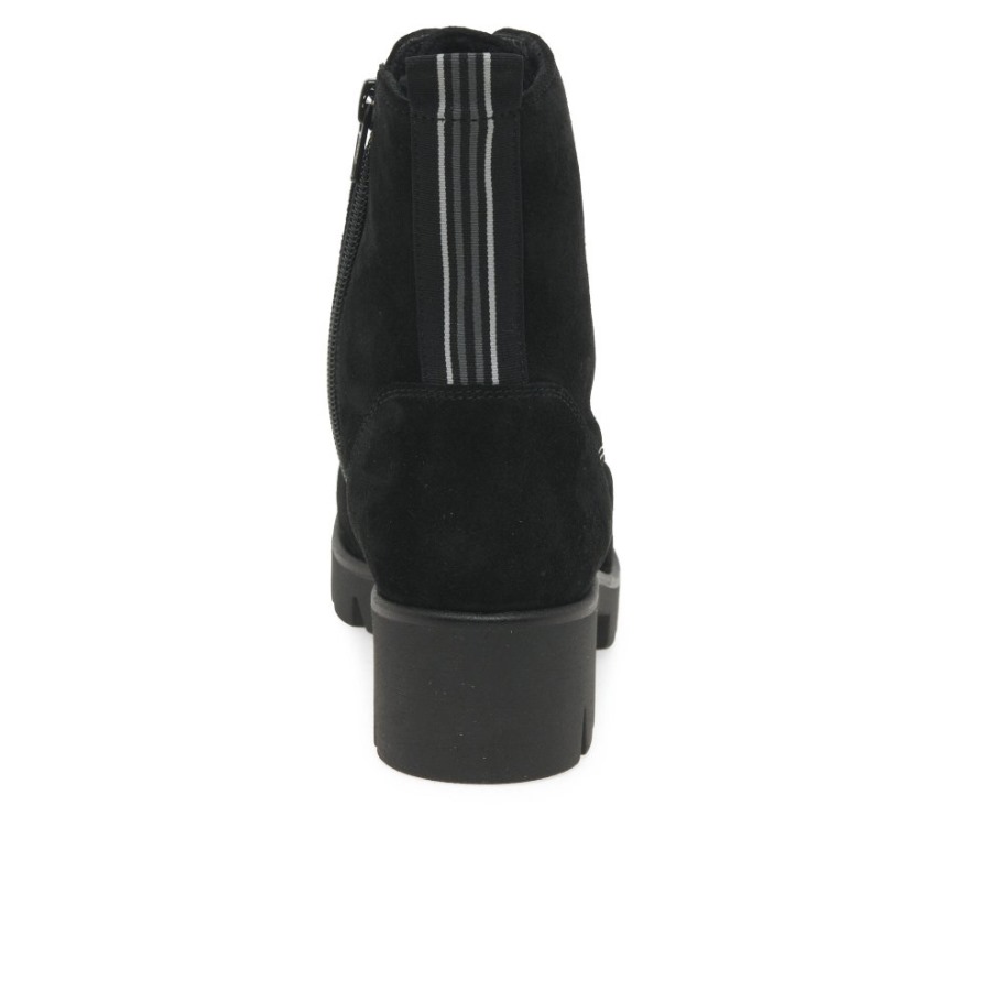 Black Suede Gabor Baccara Womens Ankle Boots