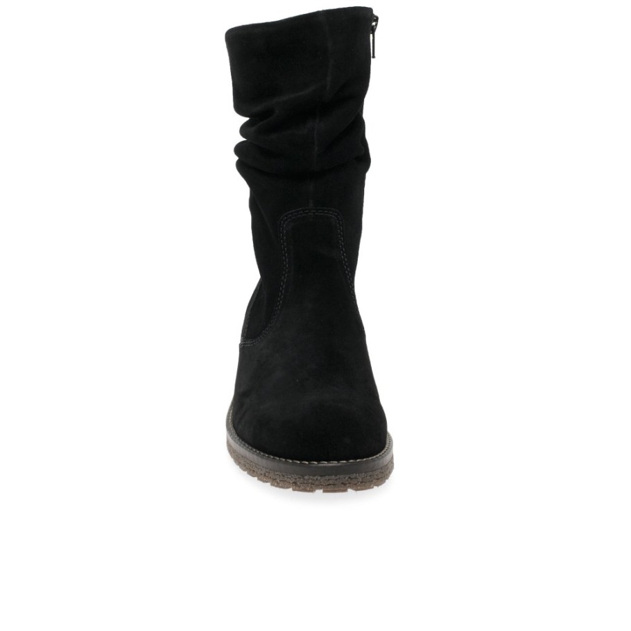 Black Suede Gabor Mya Womens Ankle Boots