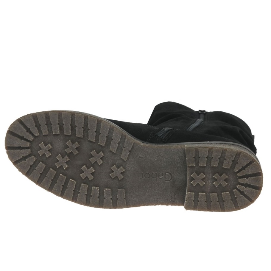 Black Suede Gabor Mya Womens Ankle Boots