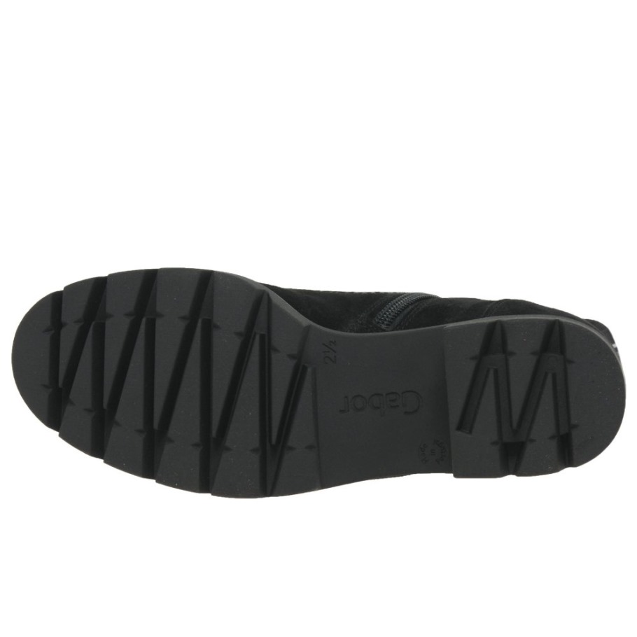 Black Suede Gabor Suisse Baccara Womens Ankle Boots