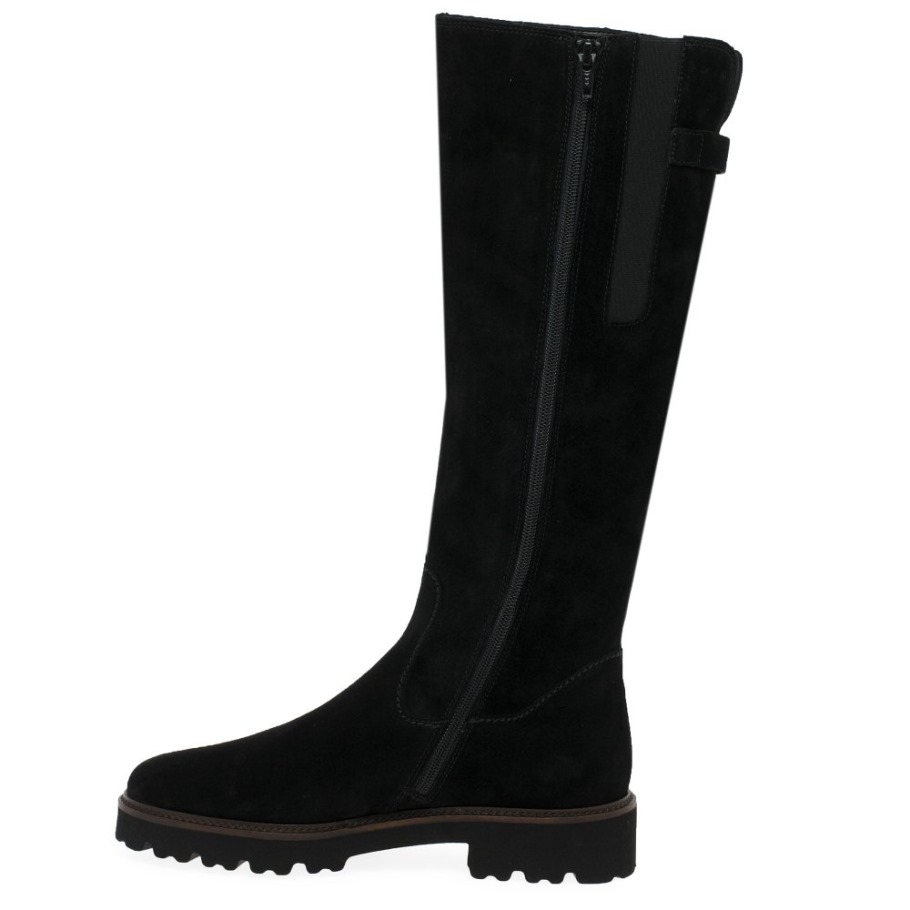 Black Suede Gabor Suisse Be- Bop M Womens Knee High Boots