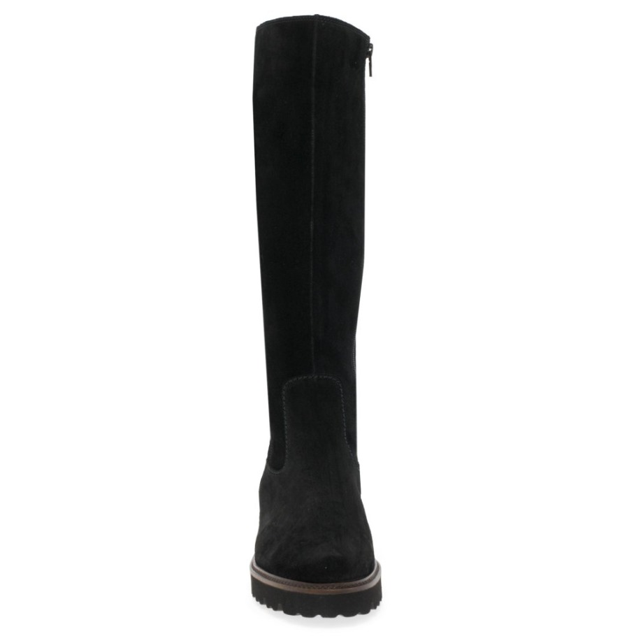 Black Suede Gabor Suisse Be- Bop M Womens Knee High Boots