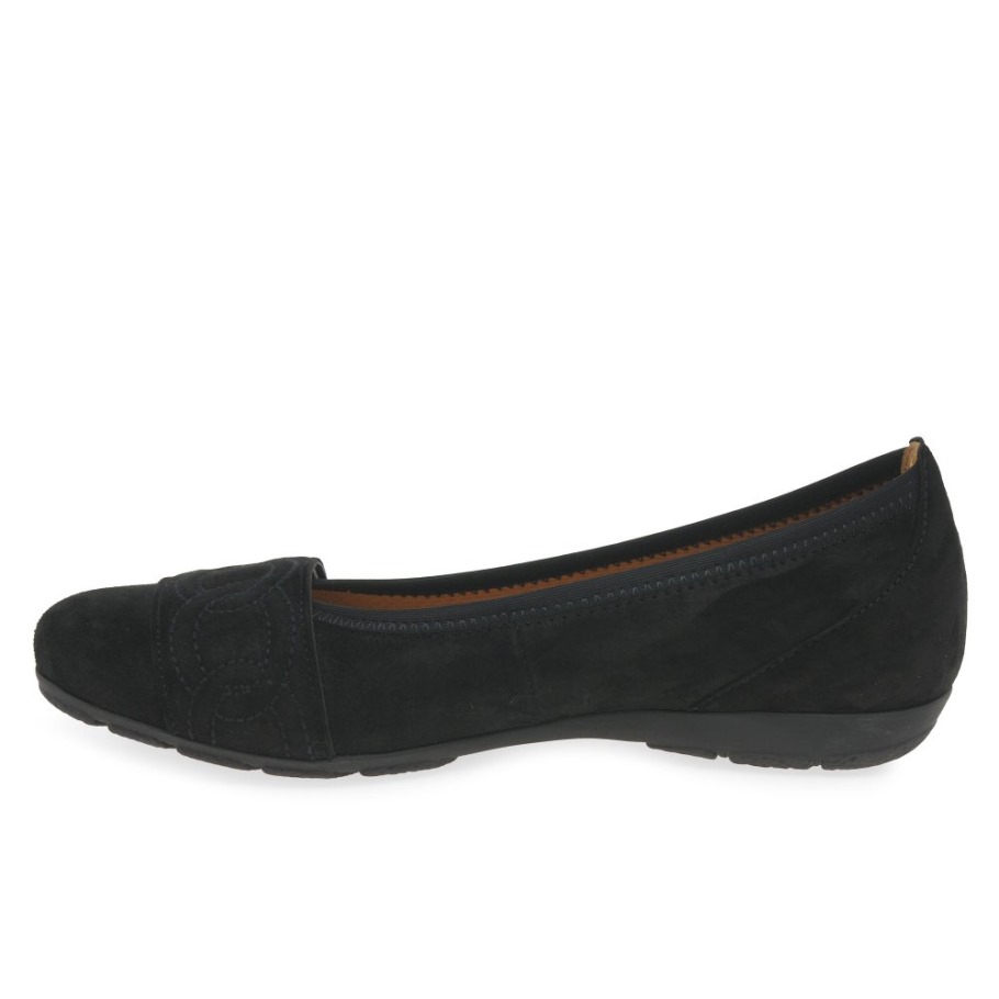 Black Suede Resemblance Ladies Shoes Gabor