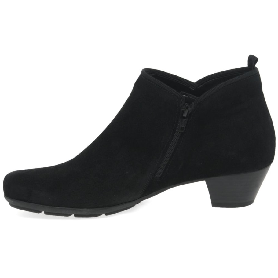 Black Suede Trudy Womens Ankle Boots Gabor