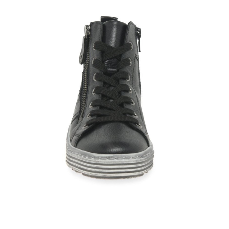Black/Anthracite Biss Ladies Ankle Boots Gabor
