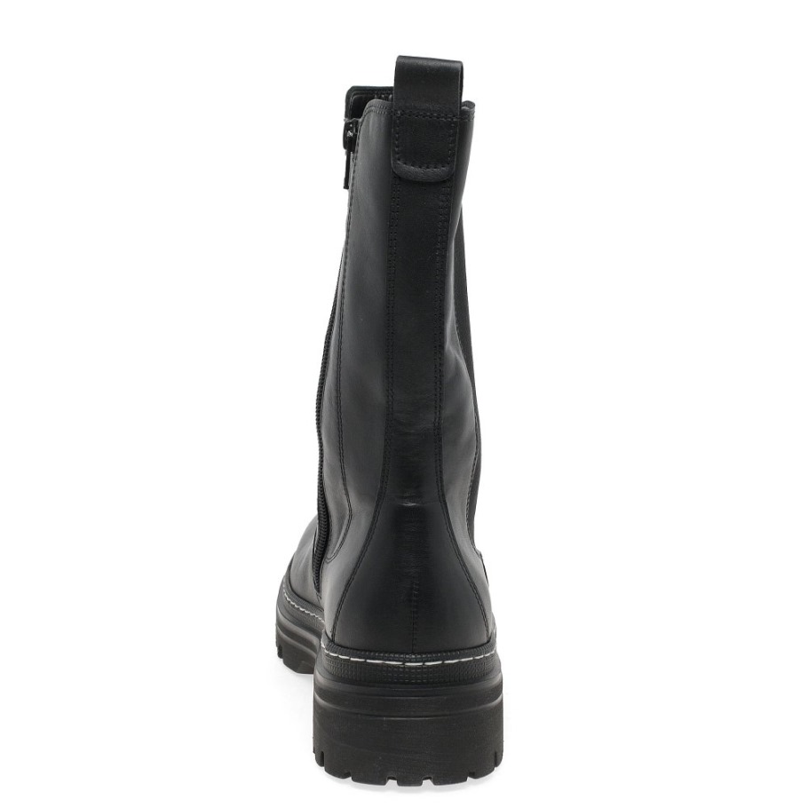 Black/White Stitch Gabor Gaby Womens Calf Length Boots