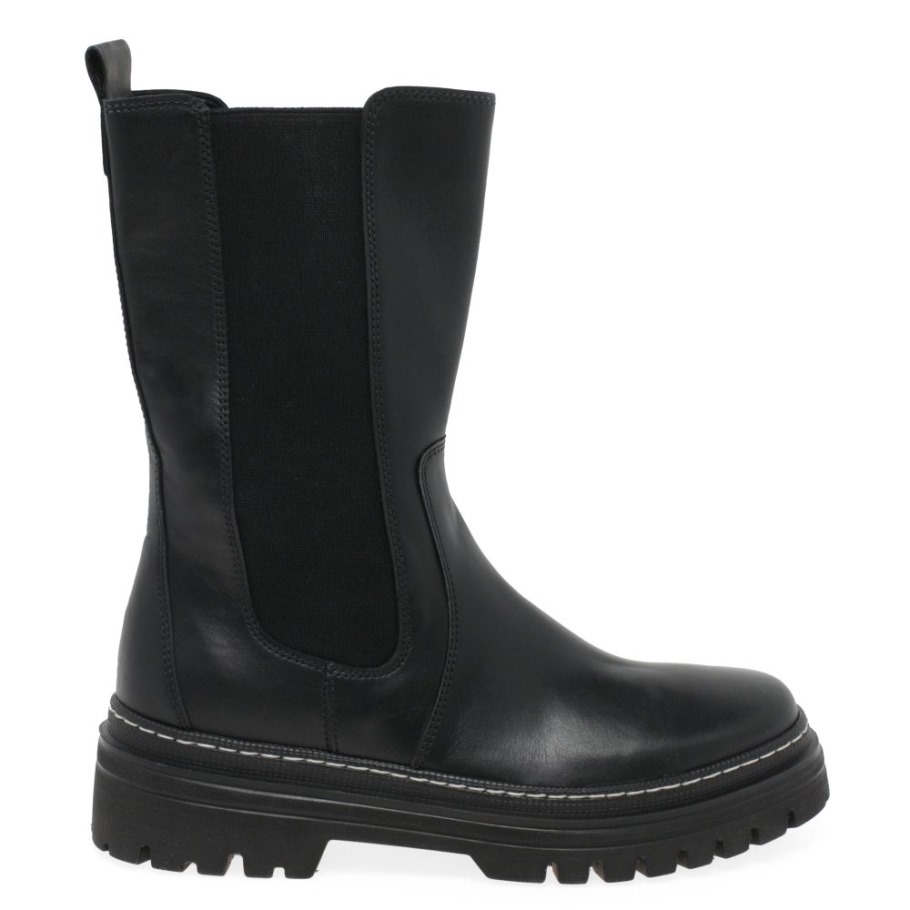 Black/White Stitch Gabor Suisse Gaby Womens Calf Length Boots