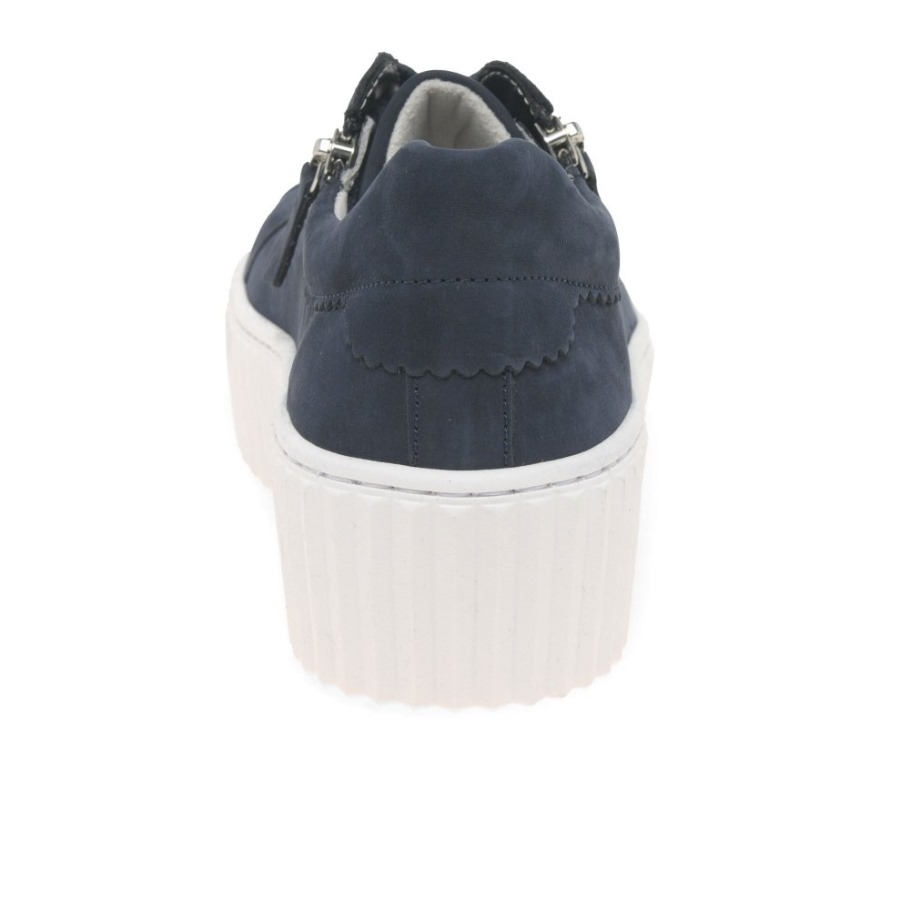 Blue Nubuck Gabor Dolly Ladies Trainers