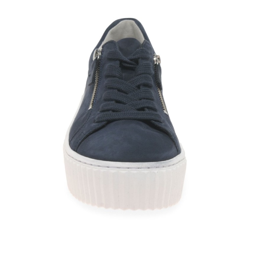 Blue Nubuck Gabor Dolly Ladies Trainers