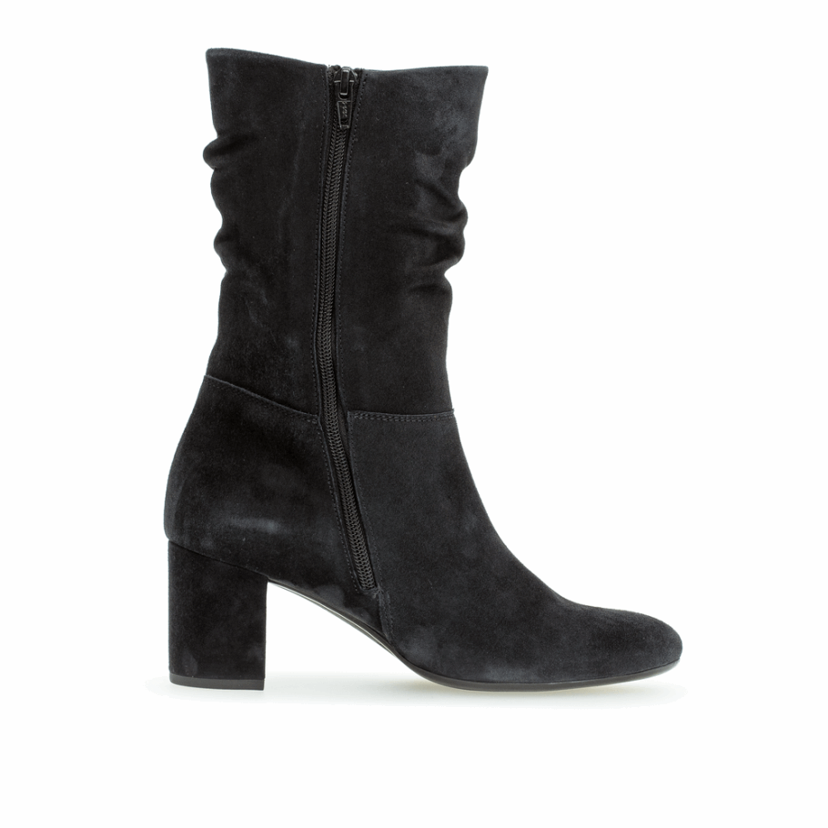 Bottine Mi-haute Ample à Talon Carré Bleu Marine Gabor