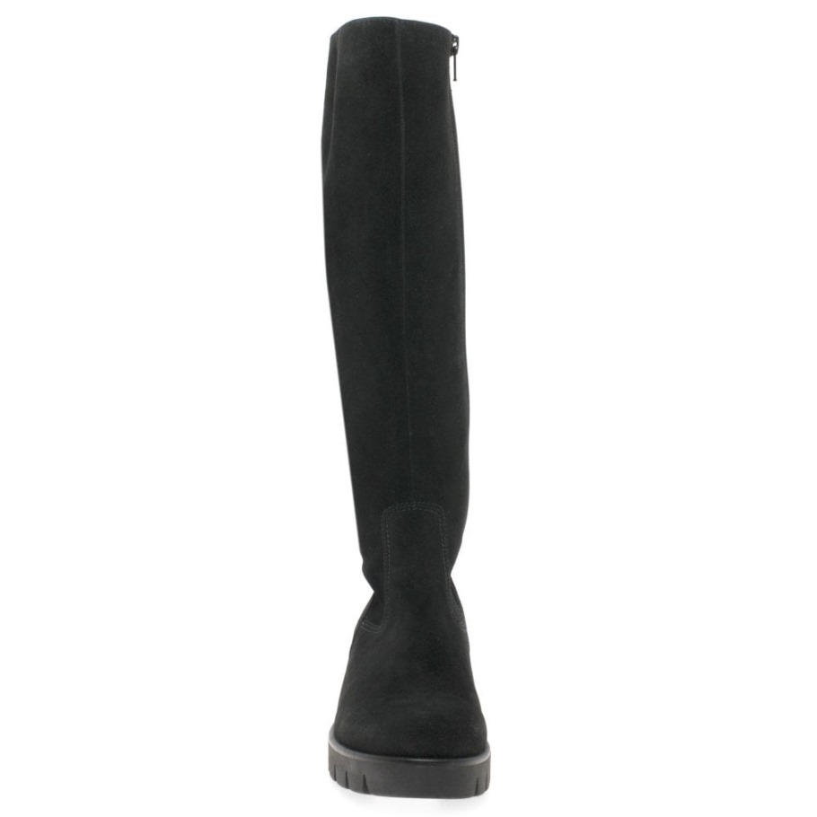 Bram( M) Womens Long Boots Black Nubuck Gabor