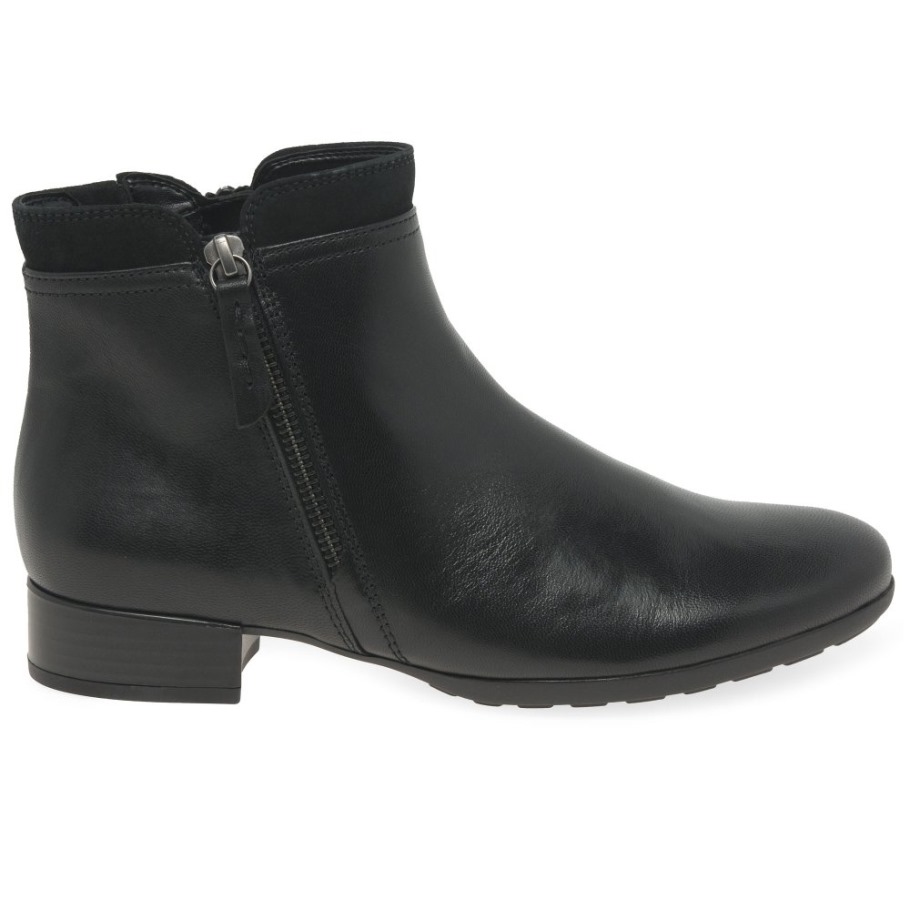 Briano Ladies Ankle Boots Black/Suede Gabor