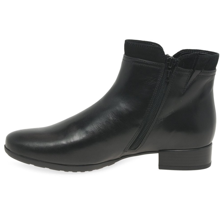 Briano Ladies Ankle Boots Black/Suede Gabor