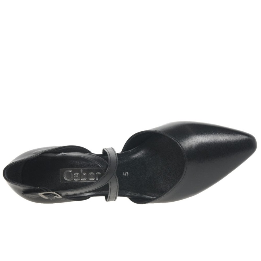 Callow Womens Modern Cross Strap Court Shoes Black Gabor