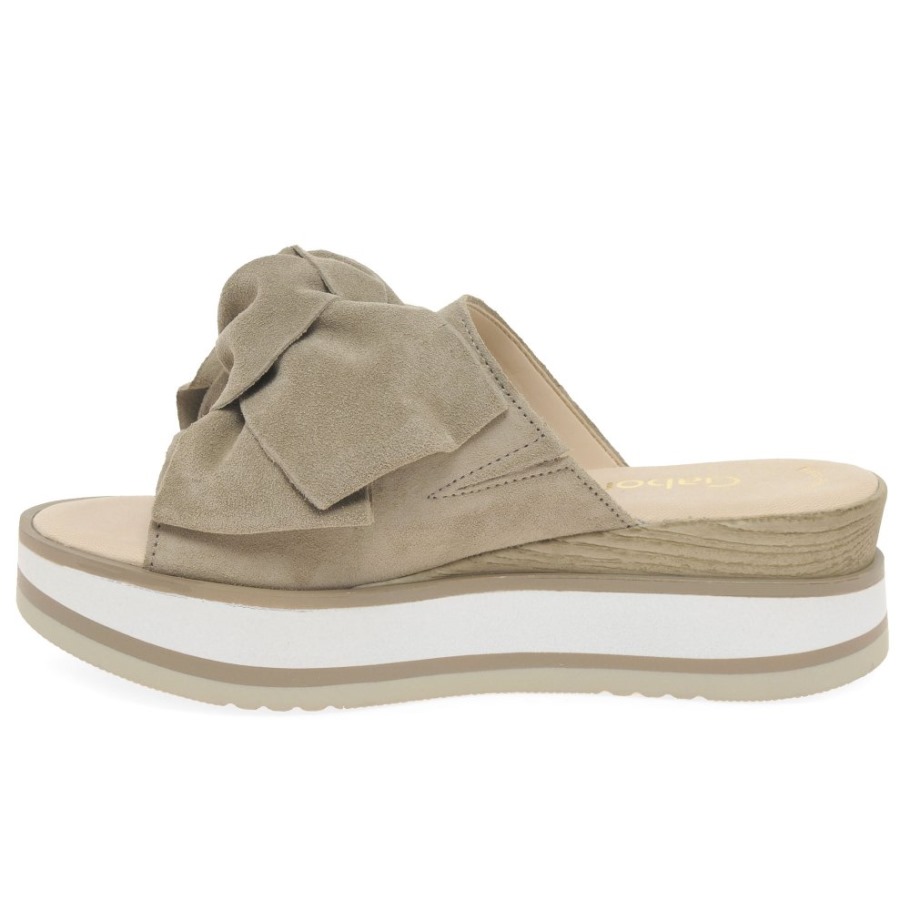 Clinton Ladies Mule Sandals Silk Suede Gabor