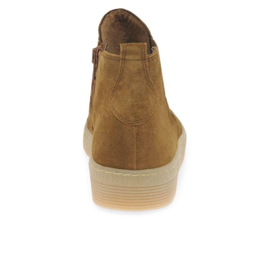 Cognac Suede Gabor Lance Womens Ankle Boots