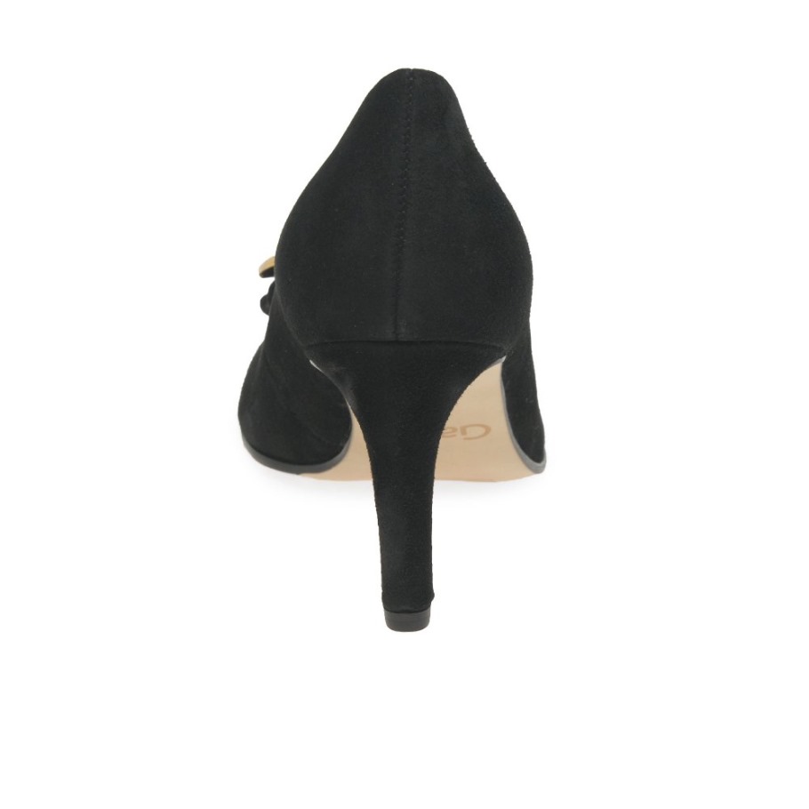 Daniel Ladies Court Shoes Black Suede Gabor
