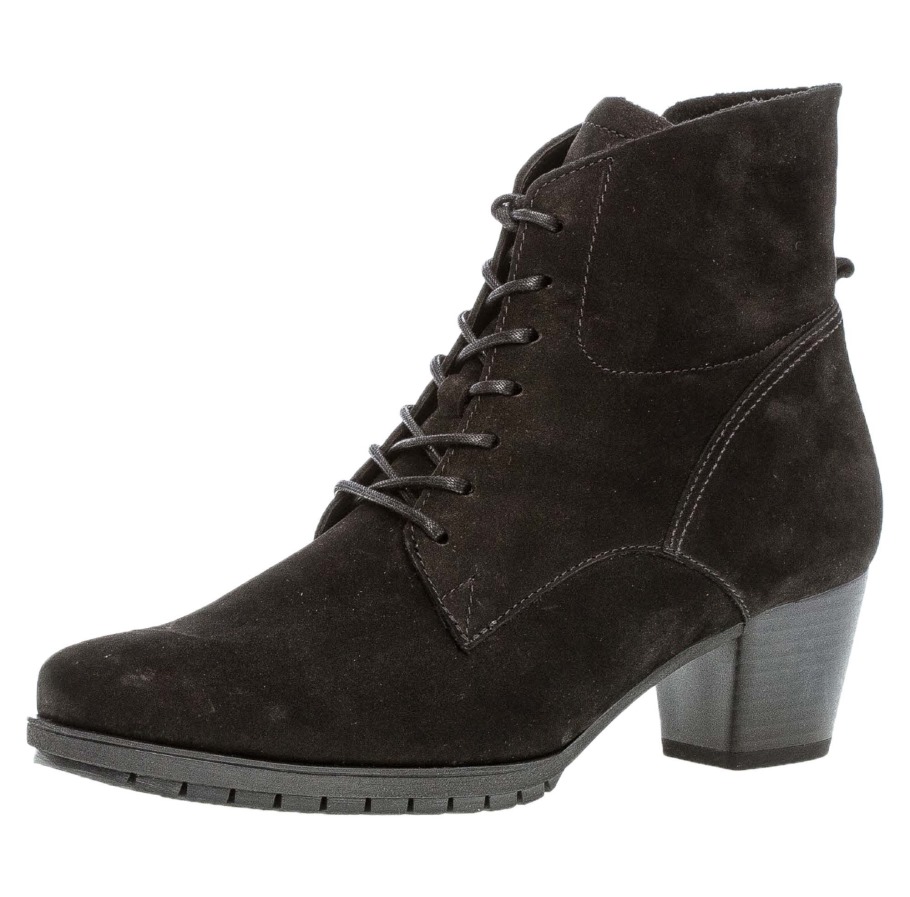 Dark Blue Lace-Up Ankle Boots Gabor