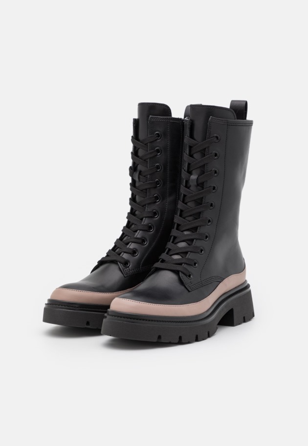 Dark Nude Gabor Lace-Up Ankle Boots