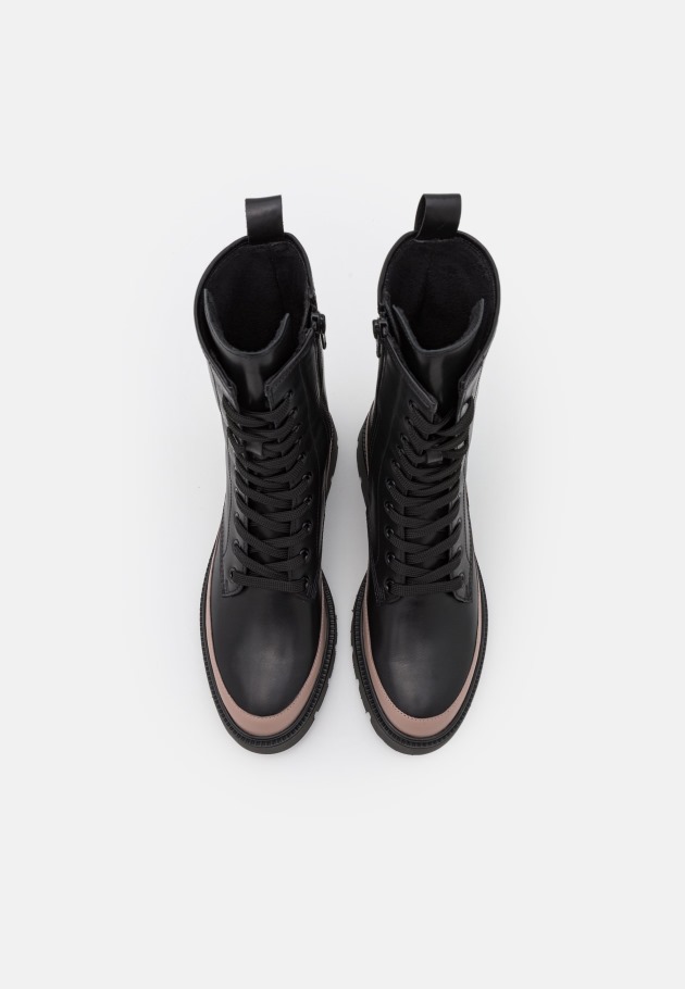 Dark Nude Gabor Lace-Up Ankle Boots