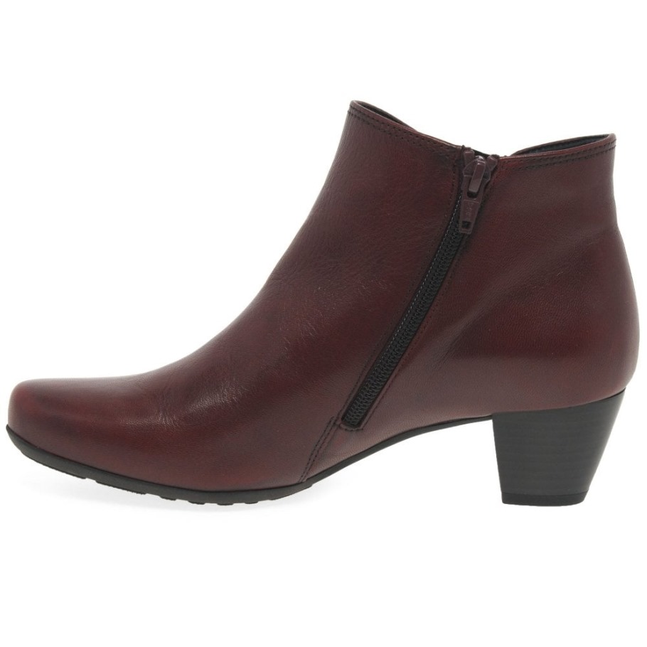 Dark Red Keegan Womens Ankle Boots Gabor