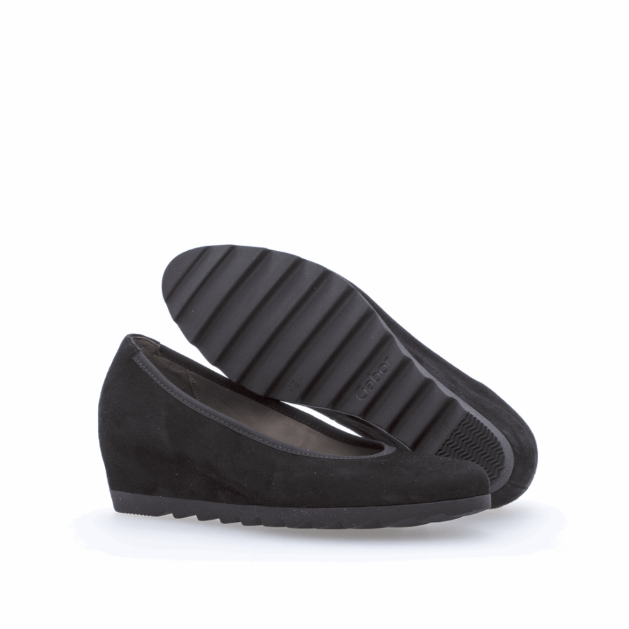 Escarpin Compensé Sacchetto Noir Gabor