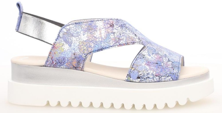 Gabor 2361236 - Cuir Fleuri Bleu Métallisé