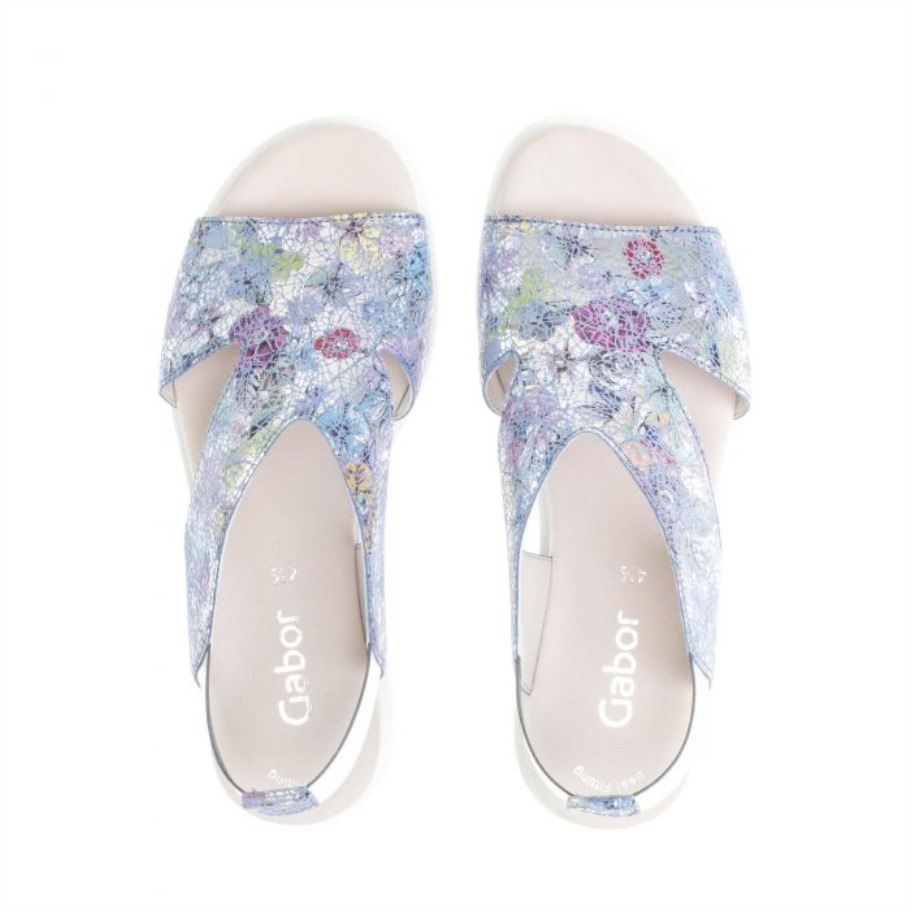 Gabor 2361236 - Cuir Fleuri Bleu Métallisé