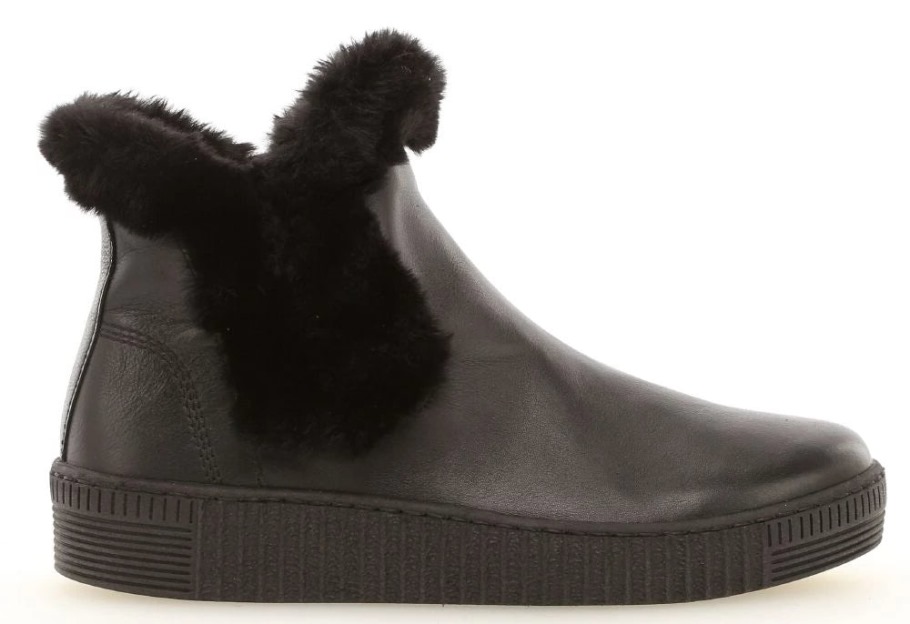 Gabor 33737-27 - Bottine Plateau Cuir Lisse Noir