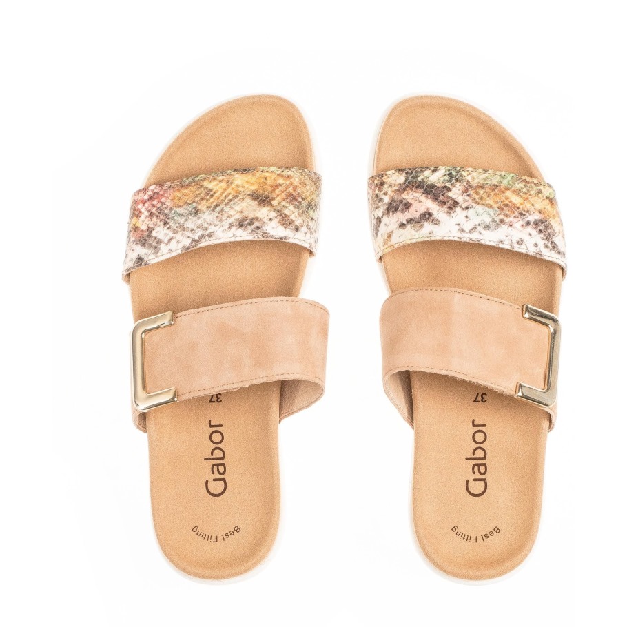 Gabor 4374050 - Daim Caramel Et Imprimé Serpent