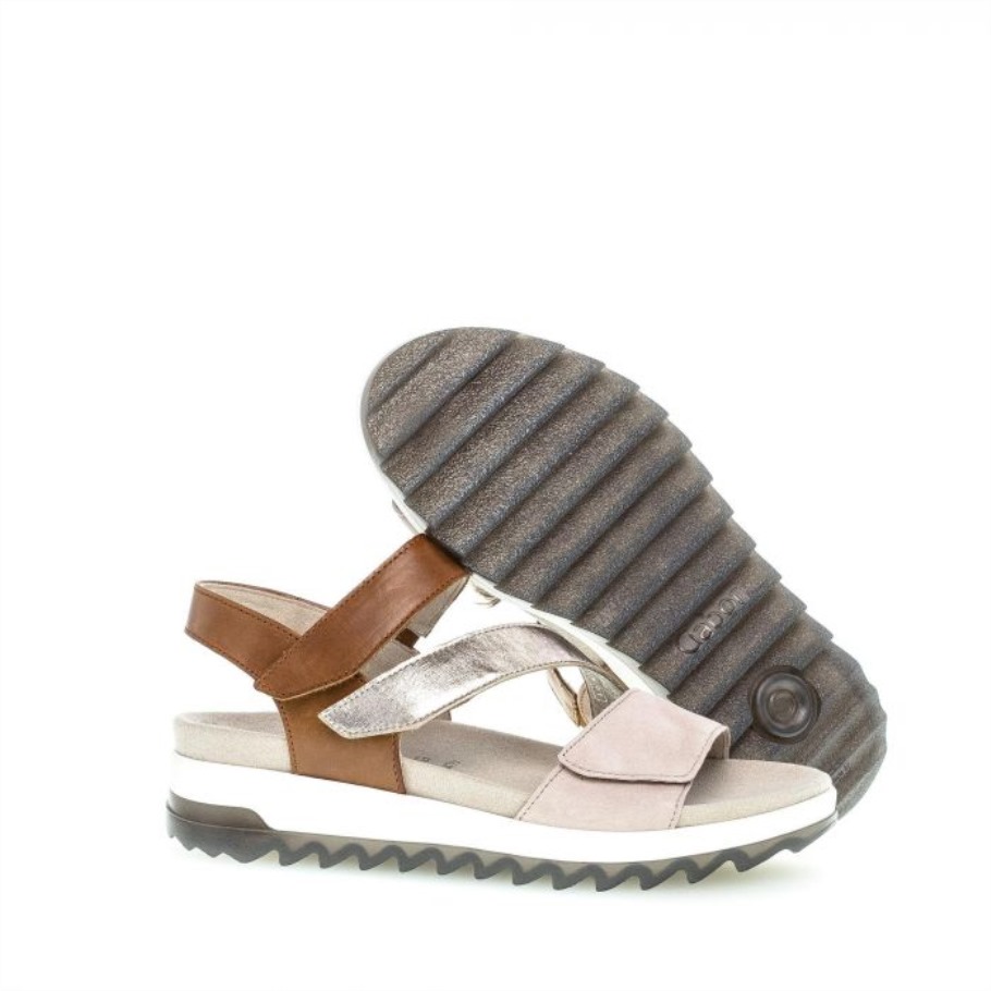 Gabor 4674254 - Daim Beige Et Cuir Marron