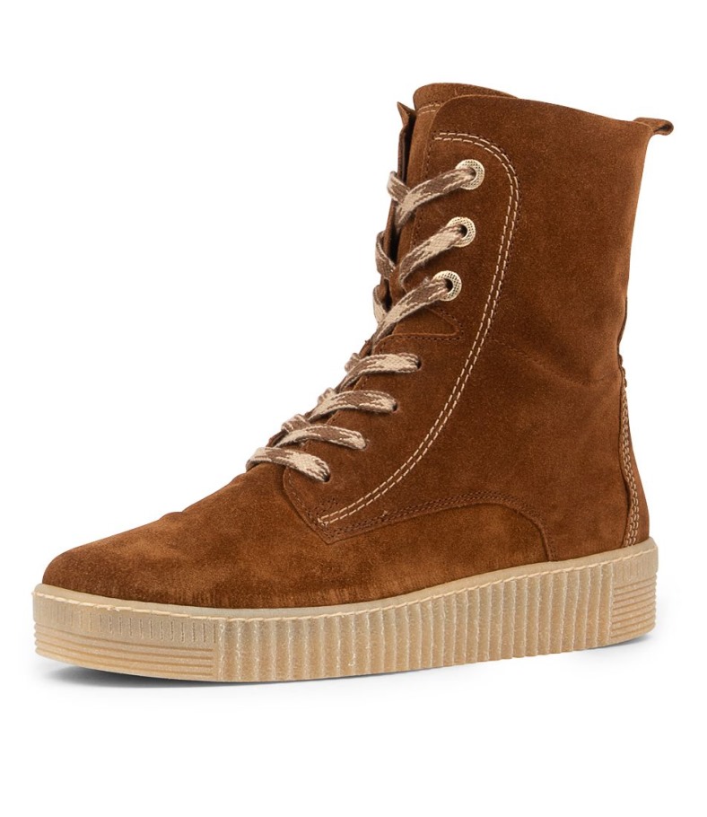 Gabor Arca Bottines En Daim Cognac