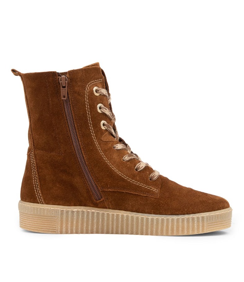 Gabor Arca Bottines En Daim Cognac