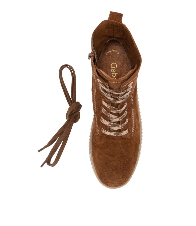 Gabor Arca Bottines En Daim Cognac