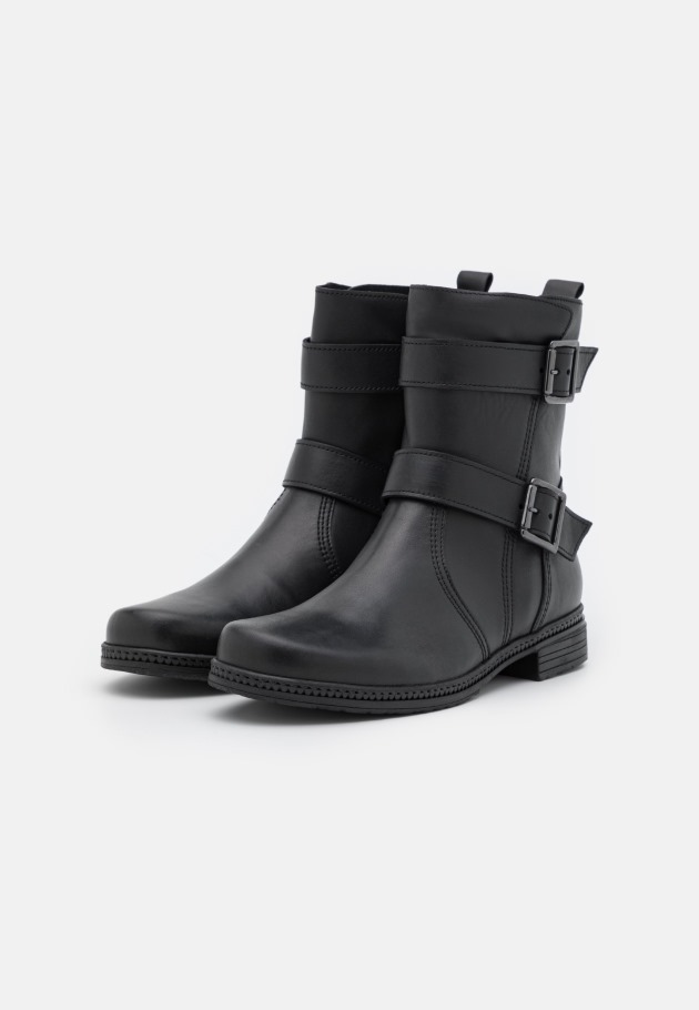 Gabor Black Cowboy/Biker Ankle Boot